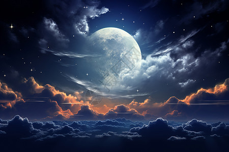 月色融融背景图片
