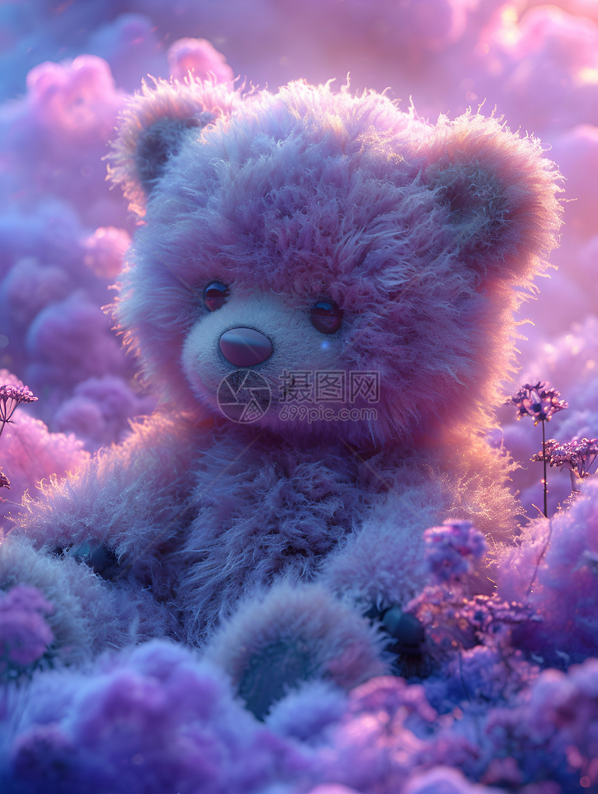 紫色的小熊图片