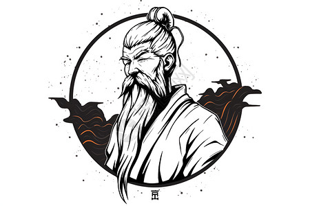 简约涂鸦古代人物头像背景图片