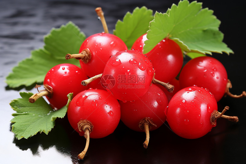 鲜红成熟的浆果图片