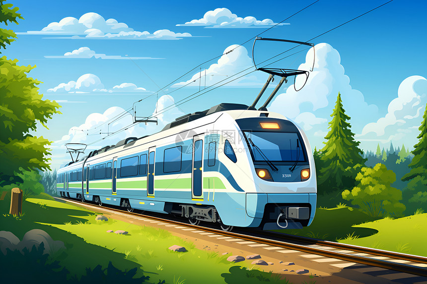 绿色氢动力火车图片