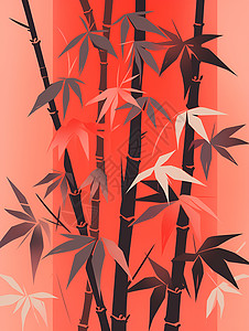 粉色竹子素材粉色背景的竹林插画