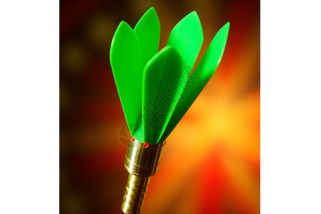 投掷飞镖上的绿色花朵背景图片