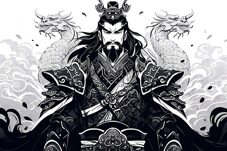 黑白武士背景图片