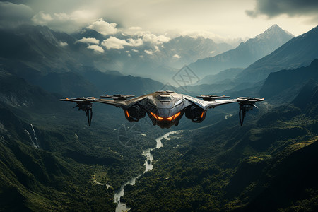 飞翔的战斗机飞翔于山谷的战斗机背景