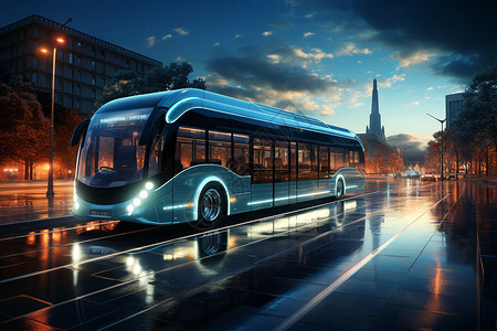 氢燃料公交车背景图片