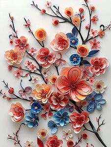 五彩斑斓的绚丽花卉背景背景图片