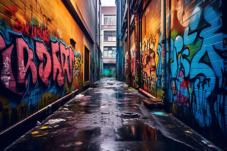 街头的涂鸦涂鸦城市素材高清图片