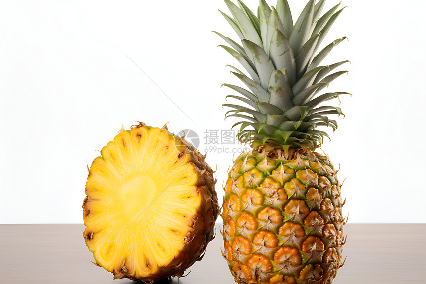 新鲜多汁的菠萝图片