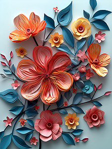 手工制作的花卉背景图片