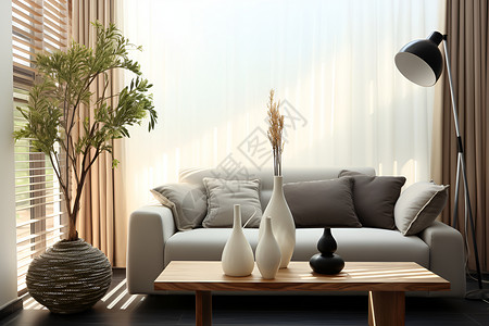 室内温馨的客厅装饰背景图片