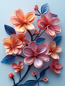 立体纸花纸花的花瓣插画