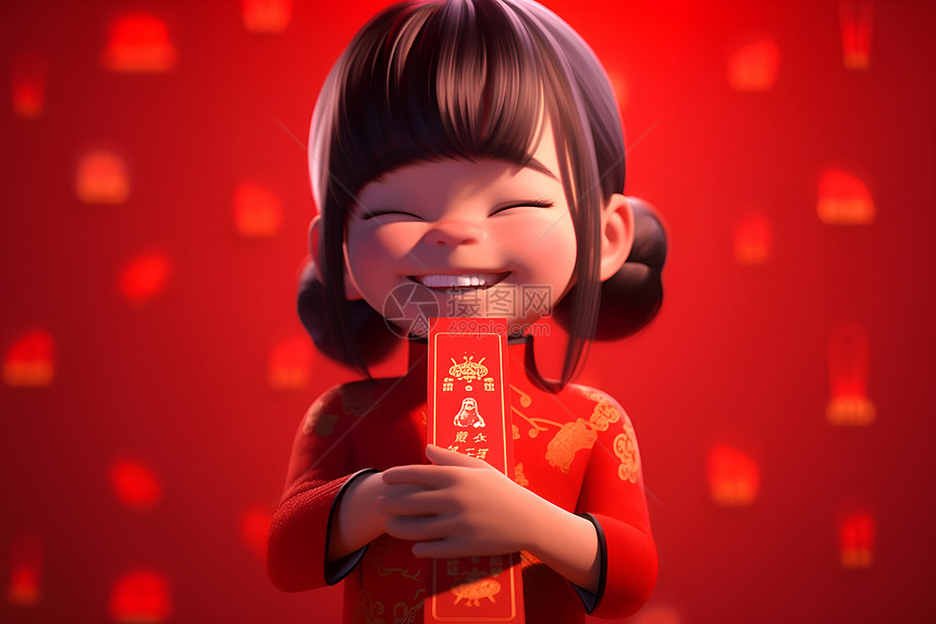 快乐的中国小女孩图片