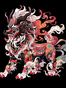中国神话生物麒麟背景图片
