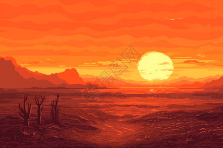日落时的湖面背景图片