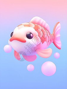 可爱粉色小鱼背景图片