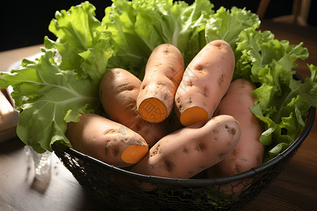 马铃薯与蔬菜背景图片