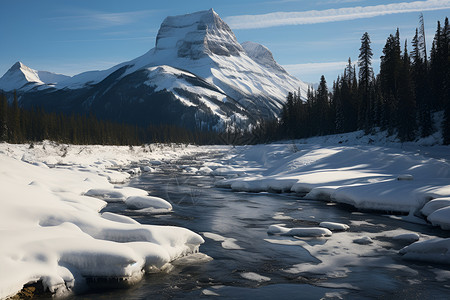 冰封的自然美景背景图片