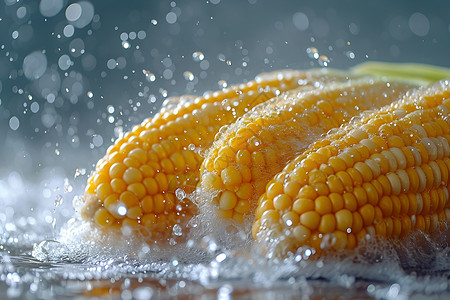 黄水滴耳环新鲜的玉米背景