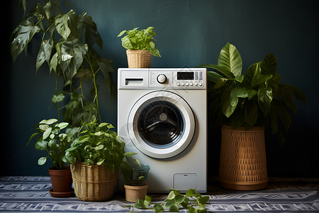 现代高科技的智能电器洗衣机背景图片