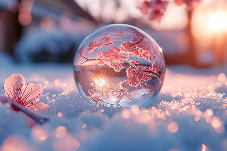 梦幻水晶球冬日的梦幻景观设计图片