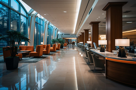 综合服务区现代商务办公大楼的一楼服务区设计图片