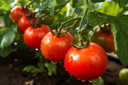 成熟的番茄丰收的蔬菜园背景