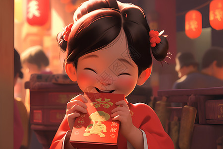 中国小女孩背景图片
