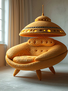 家居座椅抽象艺术的外星座椅插画