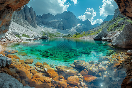 风景优美湖光山色的山川湖泊背景