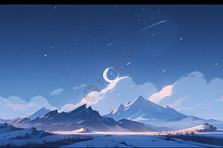 夜空中的群山背景图片