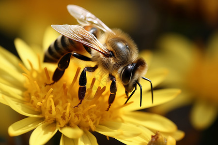 花园中的蜜蜂背景图片