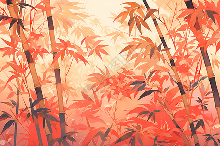 斜编织背景创意艺术的竹林背景插画