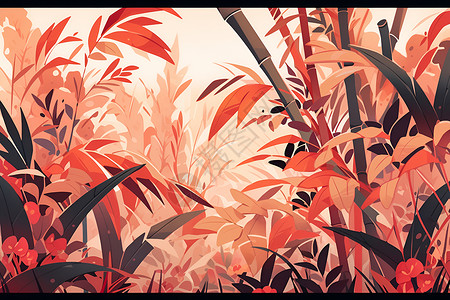 竹林中的画面背景图片