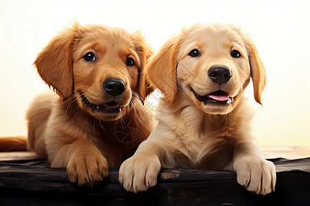 两只可爱的小狗背景图片