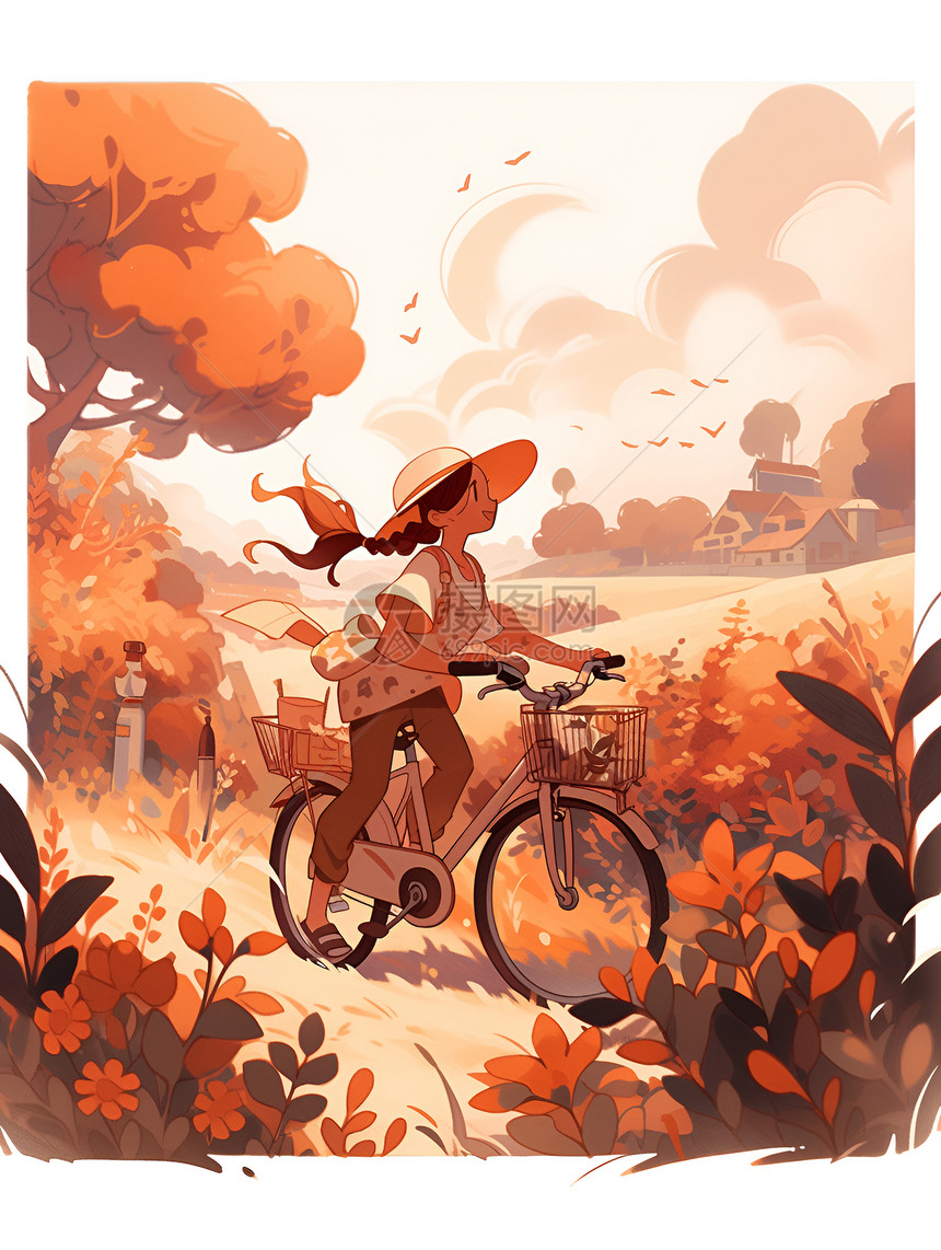 秋日里的骑行之旅图片