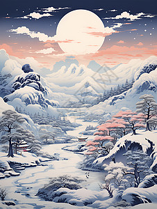 传统中国山水画背景图片