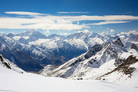 雪山壮丽美景背景图片