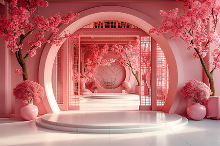 粉色的阁楼背景图片