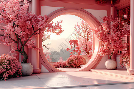 典雅粉色月季花典雅房间设计图片