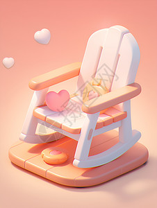 温馨的爱心摇椅背景图片