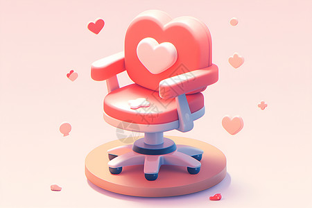 家具3D爱心椅子插画
