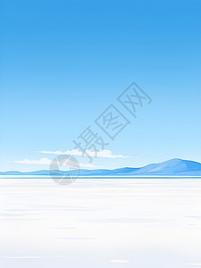 户外辽阔的盐湖绘画背景图片