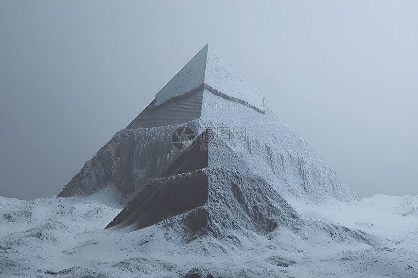 雪地中的金字塔图片