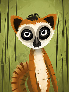 儿童绘画的狐猴背景图片
