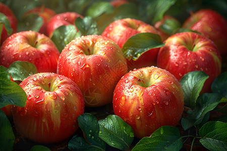 红色苹果背景图片