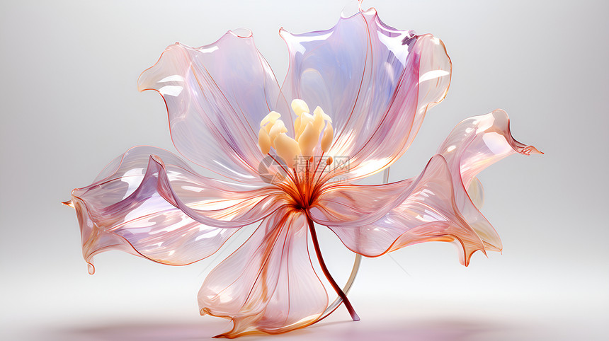 水晶透明的郁金香图片