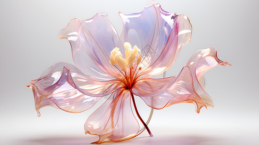 水晶透明的郁金香背景图片