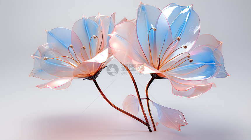 透明的水晶花朵图片