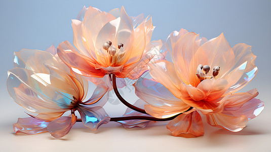美丽幻彩的水晶花背景图片